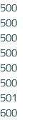 500 500 500 500 500 500 501 600